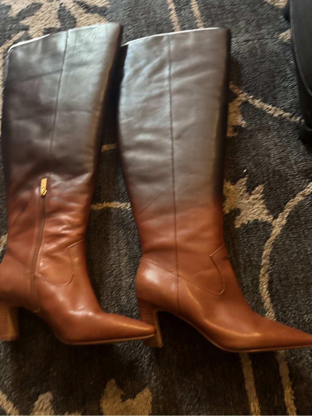 Vince Cameo two-toned Brown Over-the-Knee Leather Boots